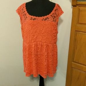 Coral lace top